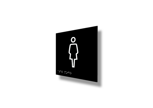 Placa en Alto Relieve y Braille -Aseo Femenino- Ref: P1024