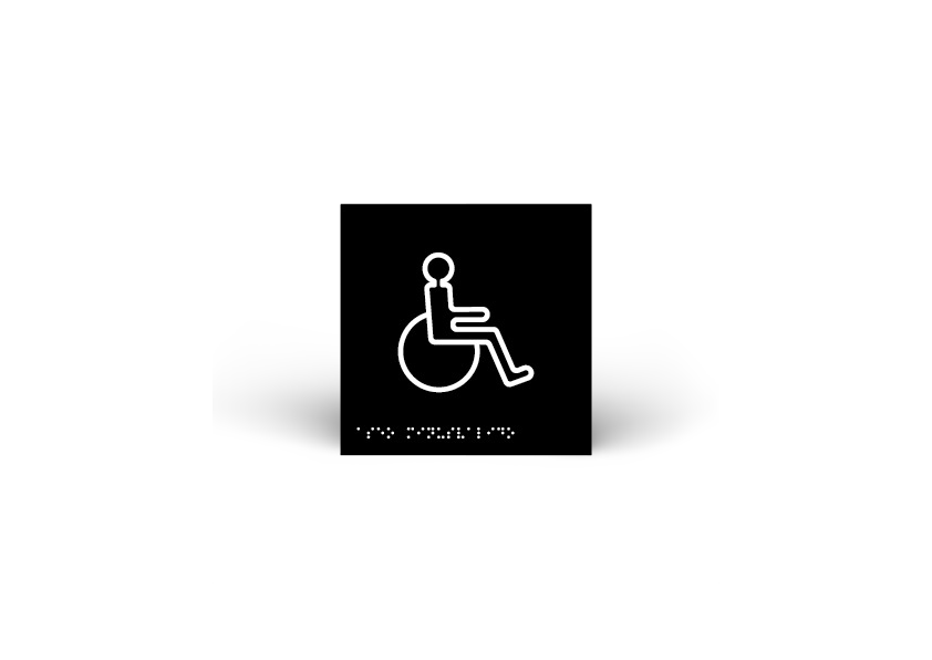 Placa en Alto Relieve y Braille -Aseo PMR- Ref: P1022