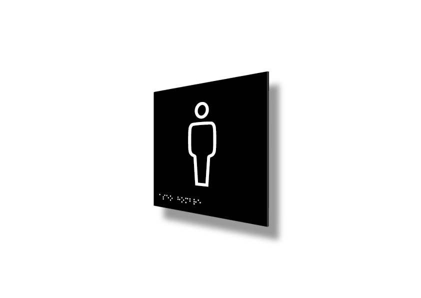 Placa en Alto Relieve y Braille -Aseo Masculino- Ref: P1023