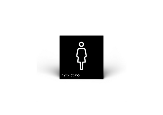 Placa en Alto Relieve y Braille -Aseo Femenino- Ref: P1024