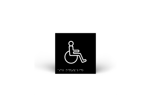 Placa en Alto Relieve y Braille -Aseo PMR- Ref: P1022